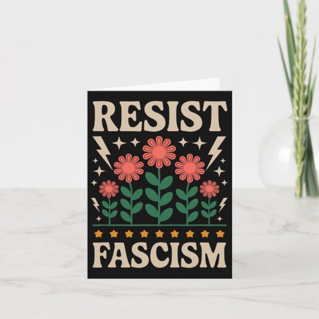 Resist Fascism Protest Trump Anti Trump  Card (Front)