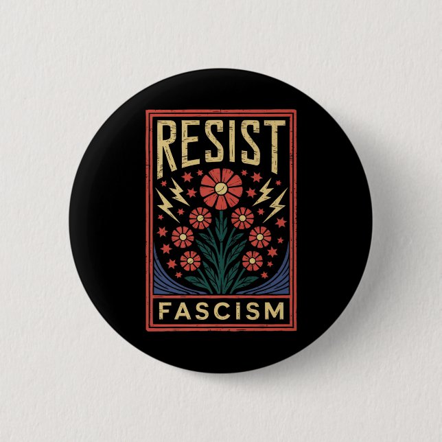 Resist Fascism Protest Trump Anti Trump Premium  Button (Front)