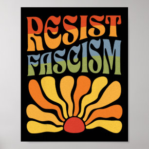 Resist Fascism Retro Boho Feminist Pro Choice Huma Poster
