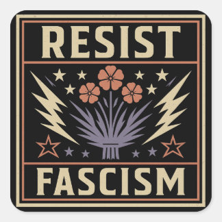 RESIST FASCISM SQUARE STICKER