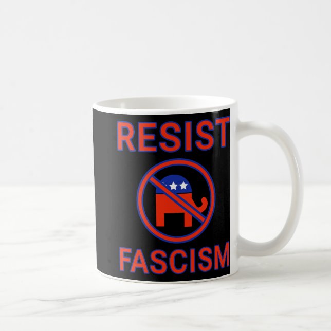 Resist Fascism Top  Coffee Mug (Right)