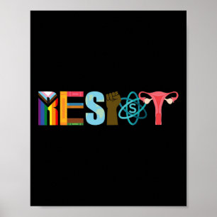 Resist Feminist Pride Science Equality Activism Poster