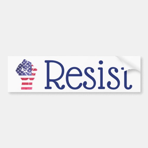 Resist Fist American Flag Democrat Anti Trump Bumper Sticker