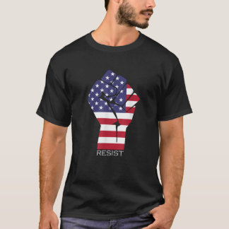 Resist Fist American Flag T Shirt Activism Rise Up