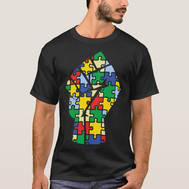 Resist Fist Autism Flag Awareness 2 T-Shirt (Front)