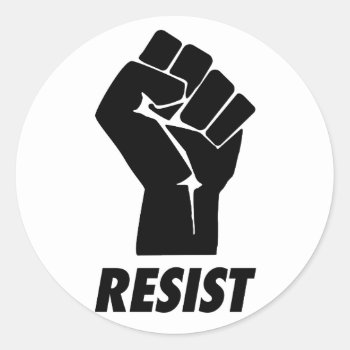 Resist Fist Classic Round Sticker by OblivionHead at Zazzle