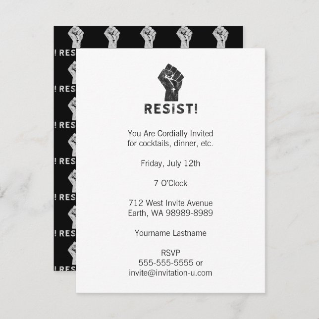 Resist Fist Invitation (Front/Back)