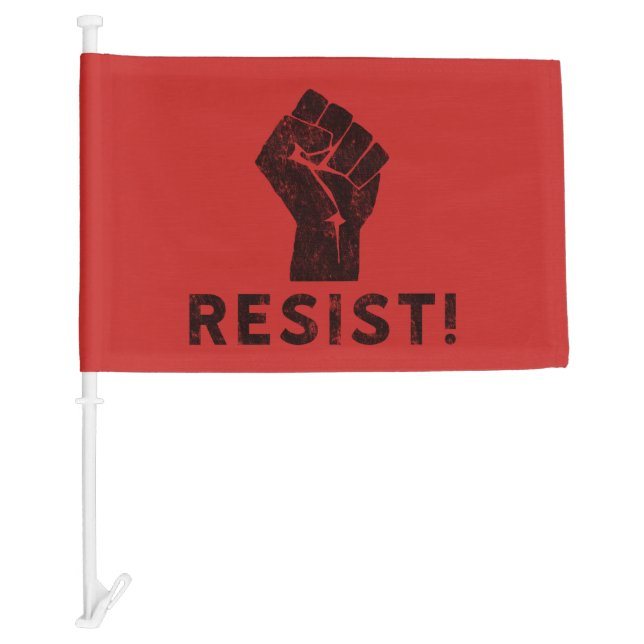 Resist Fist on Red Car Flag (Front)