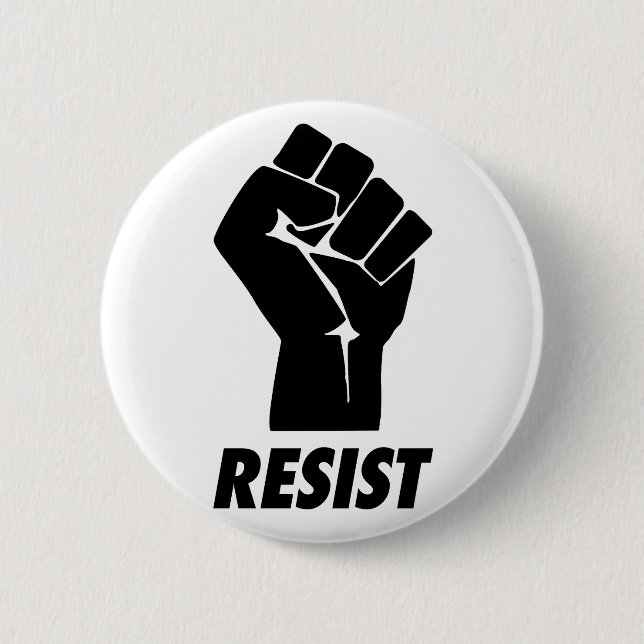 resist fist pinback button (Front)