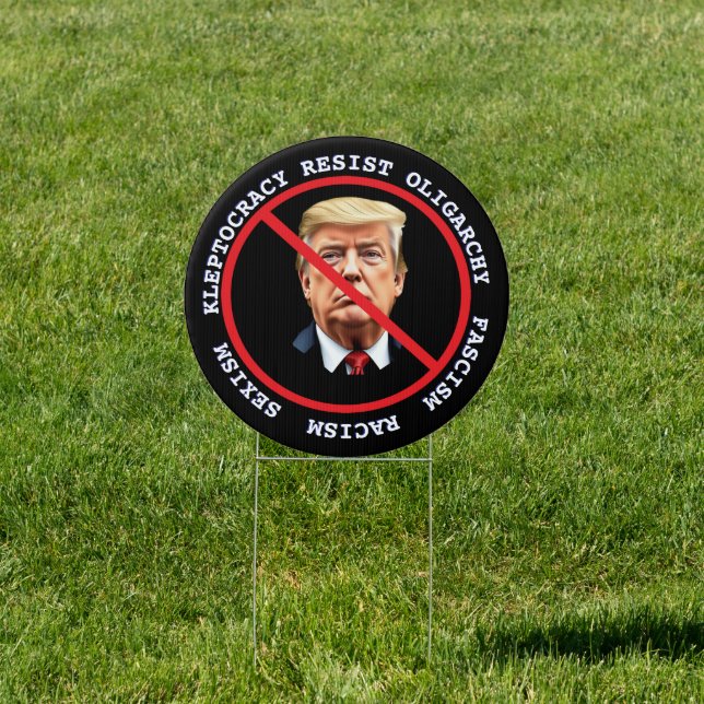 Resist Fist Political Democrat Anti Trump  Sign (Insitu)