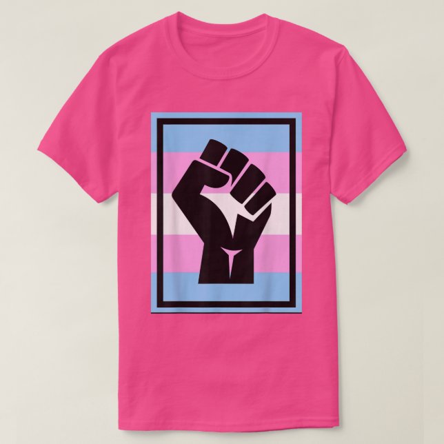 Resist Fist Transgender Flag Trans Pride T-Shirt (Design Front)
