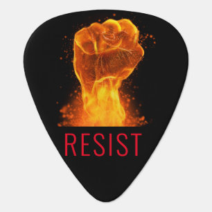 Resist Flaming Fist Customizable Guitar Pick