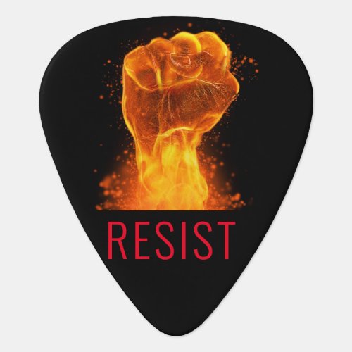 Resist Flaming Fist Customizable Guitar Pick