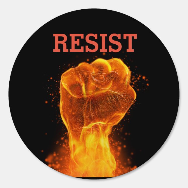Resist Flaming Fist Sign (Front)