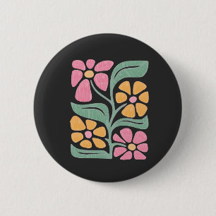 RESIST Floral Anti Trump Political Protest Button