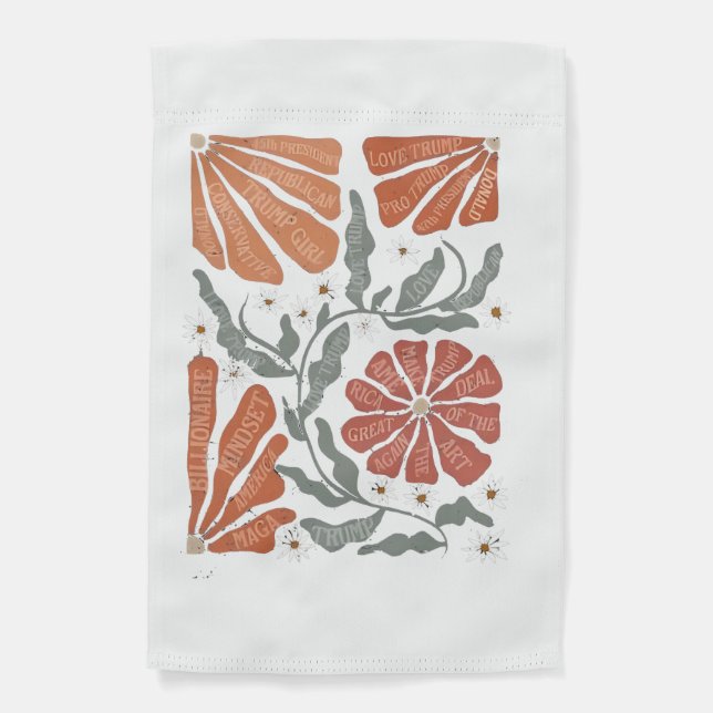 RESIST Floral Anti Trump Political Protest Garden Flag (Front)
