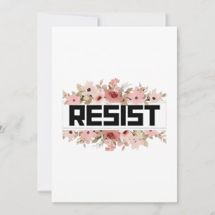 RESIST Floral Anti Trump Political Protest Holiday Card