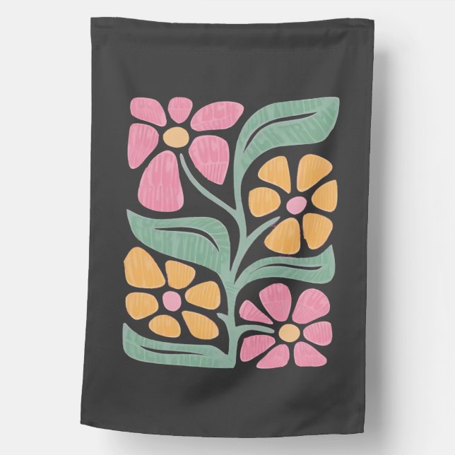 RESIST Floral Anti Trump Political Protest  House Flag (Front)