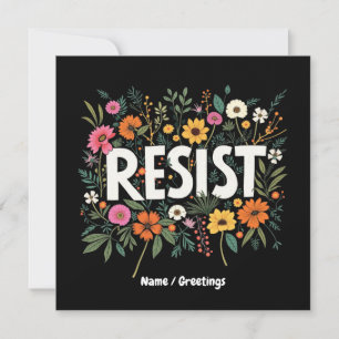 RESIST Floral Anti-Trump Political Protest Invitation