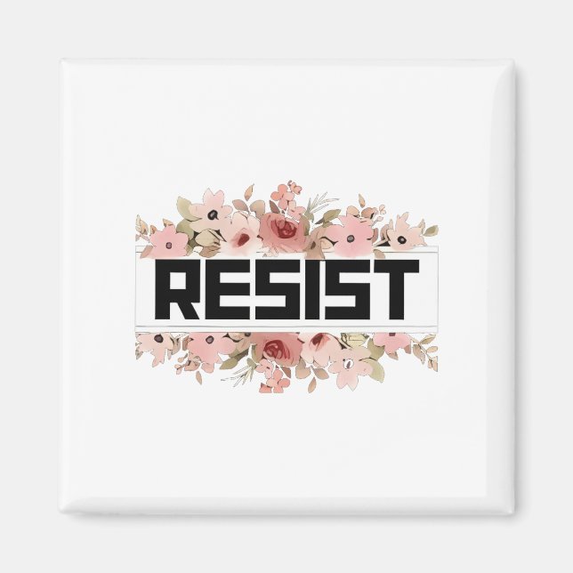 RESIST Floral Anti Trump Political Protest Magnet (Front)