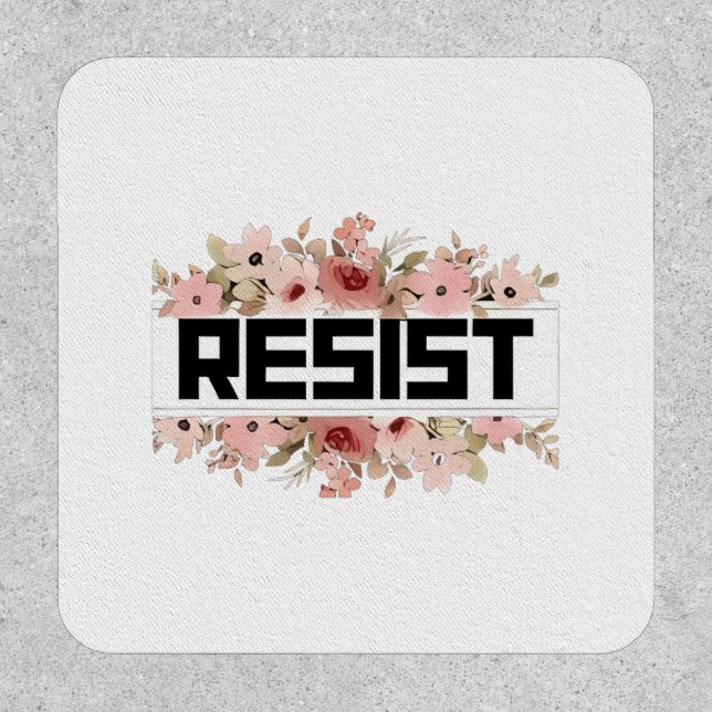 RESIST Floral Anti Trump Political Protest Patch (Front)