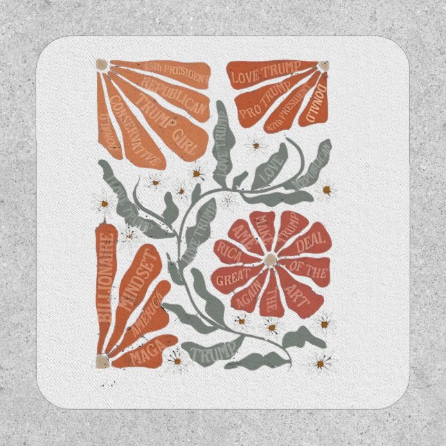 RESIST Floral Anti Trump Political Protest Patch (Front)