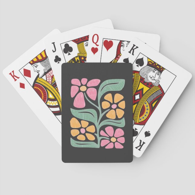 RESIST Floral Anti Trump Political Protest  Poker Cards (Back)