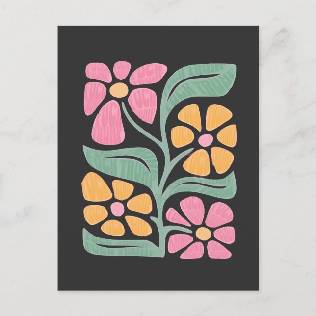 RESIST Floral Anti Trump Political Protest  Postcard (Front)