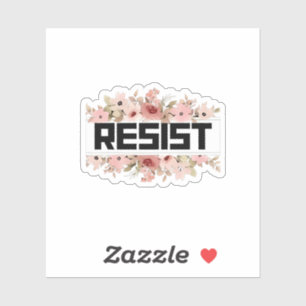 RESIST Floral Anti Trump Political Protest Sticker