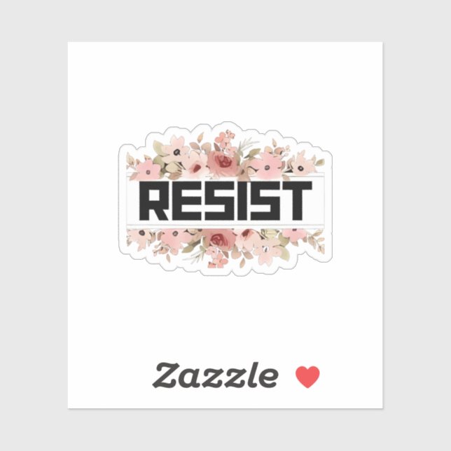 RESIST Floral Anti Trump Political Protest Sticker (Sheet)