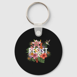 Resist Floral Feminist Men Women Keychain