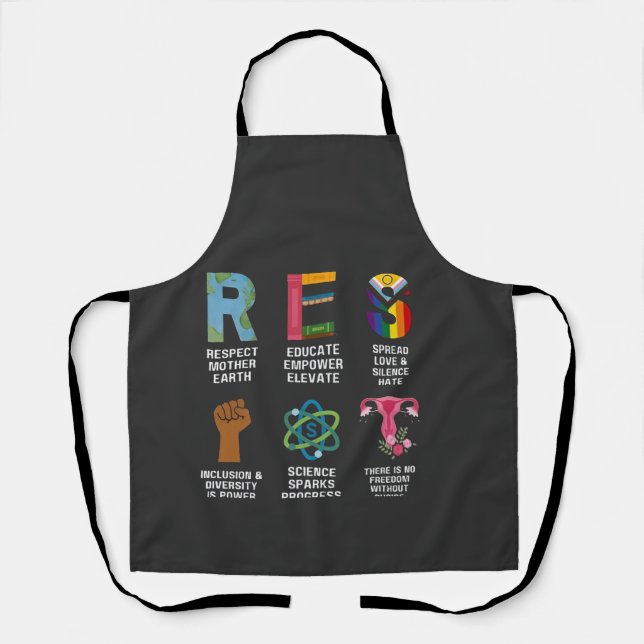 Resist Floral LGBTQ Rights Trans Equality  Apron (Front)