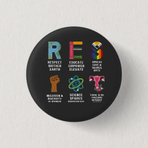 Resist Floral LGBTQ Rights Trans Equality  Button