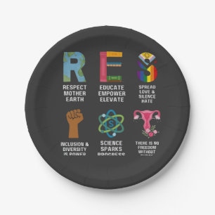 Resist Floral LGBTQ Rights Trans Equality  Paper Plates