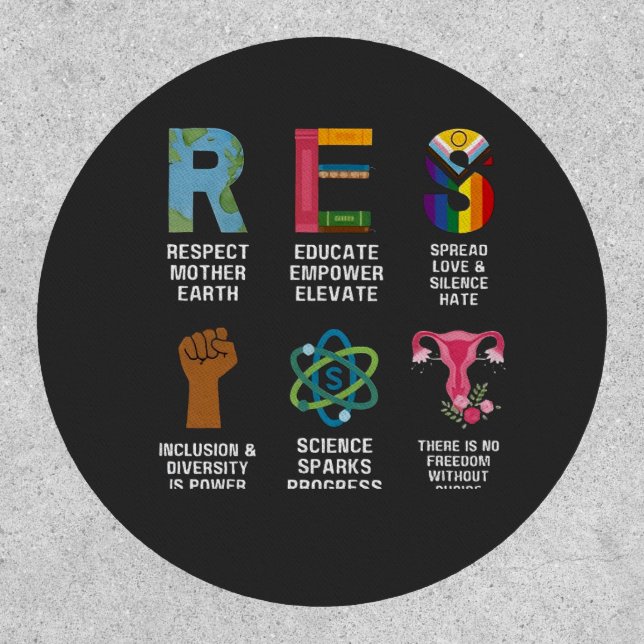 Resist Floral LGBTQ Rights Trans Equality  Patch (Front)