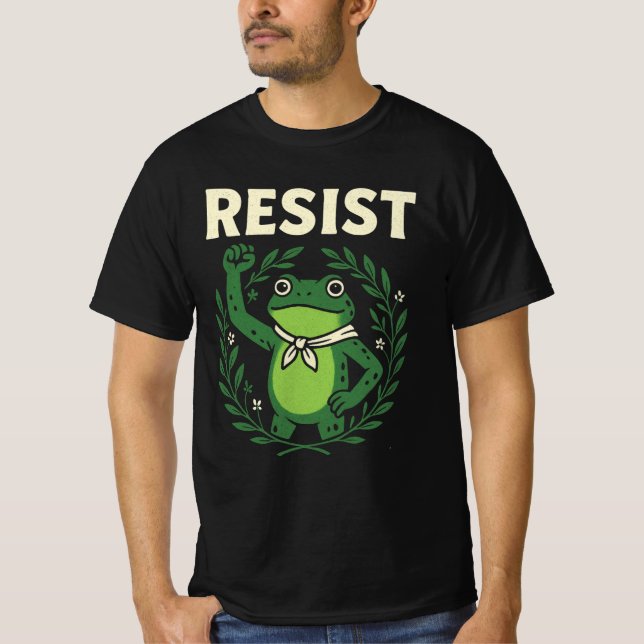 Resist Frog Portland Frog Protest for Men Women  T-Shirt (Front)