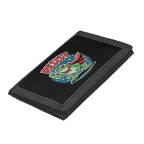Resist Frog Portland Frog Protest for Men Women Tri-fold Wallet