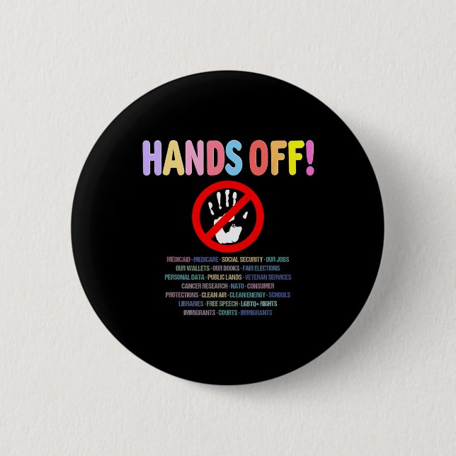 Resist Hands Off Protest 2025  Button (Front)