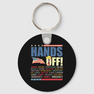 Resist Hands Off Protest Anti Trump  Keychain
