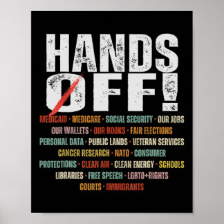 Resist Hands Off Protest Vintage We The People Ame Poster