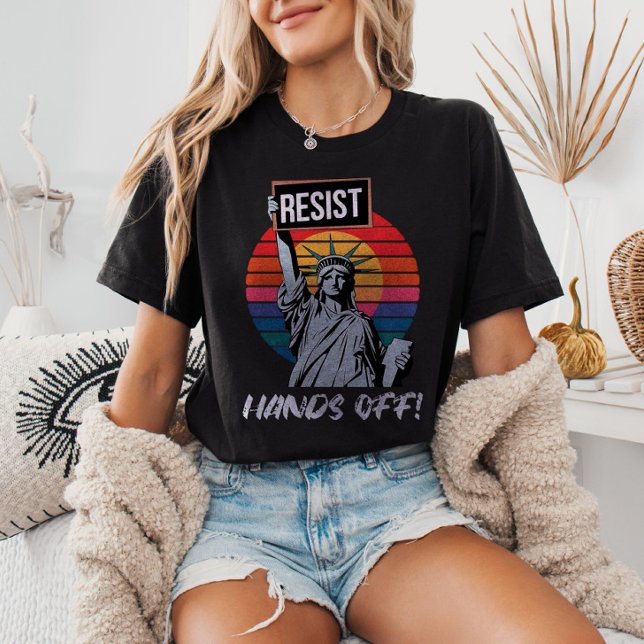 RESIST Hands Off Statue of Liberty Political  T-Shirt (Creator Uploaded)