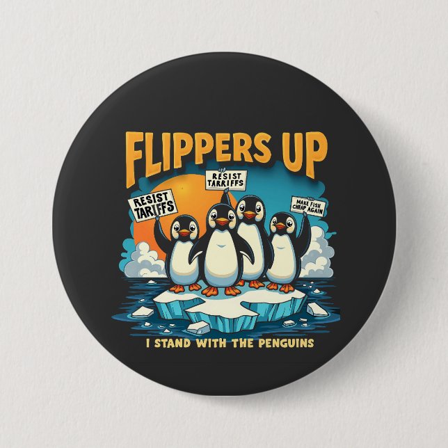 Resist I Stand With Penguins Button (Front)