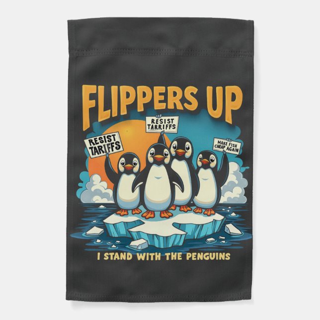 Resist I Stand With Penguins Garden Flag (Front)