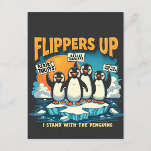 Resist I Stand With Penguins Holiday Postcard