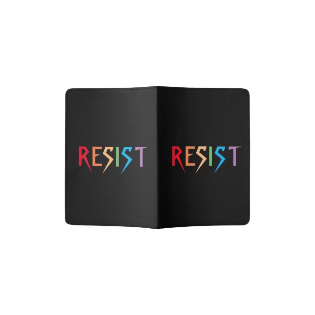 Resist in Rainbow Colors Black Passport Holder
