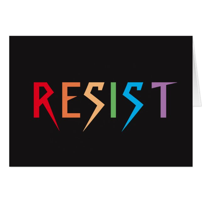 Resist in Rainbow Colors Blank Card (Front Horizontal)