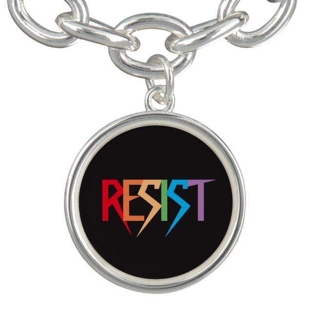 Resist in Rainbow Colors Charm Bracelet (Design)