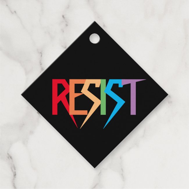 Resist in Rainbow Colors Favor Tags