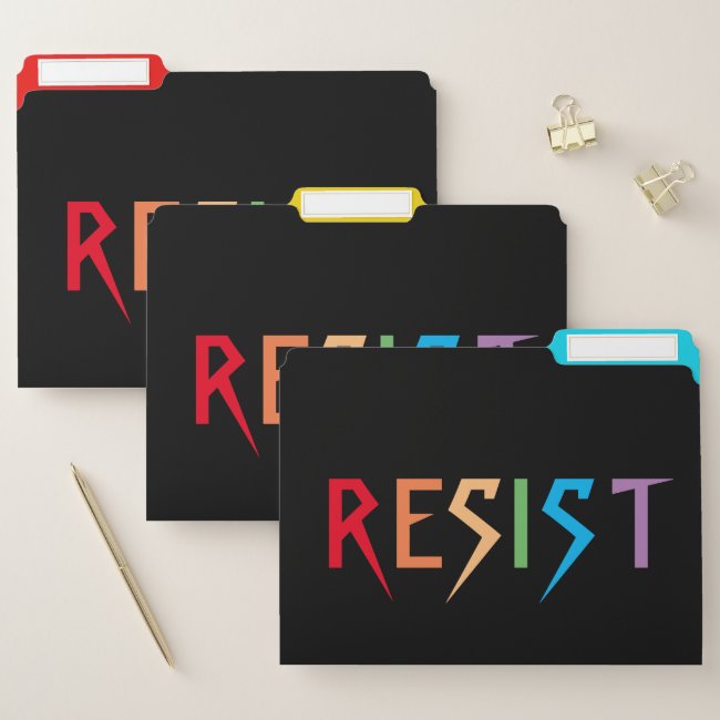 Resist in Rainbow Colors File Folder Set