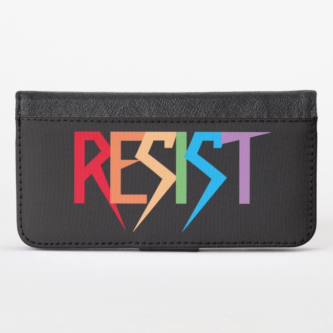 Resist in Rainbow Colors iPhone X Wallet Case